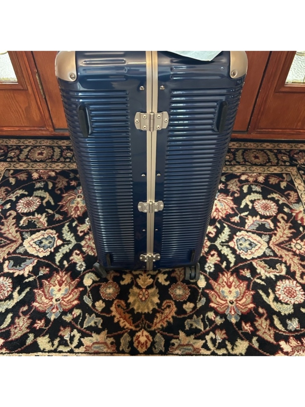 FPM Milano hard Bank 58 collection suitcase, NWT .Navy/silver - Picture 14 of 15